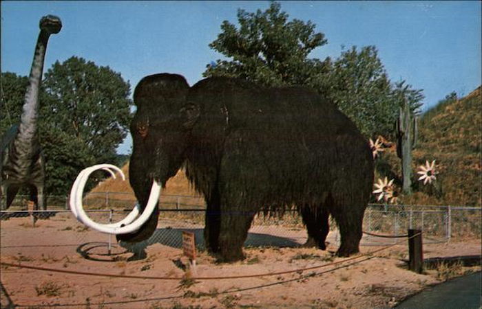 Prehistoric Forest - Vintage Postcard Of Prehistoric Elephant (newer photo)
